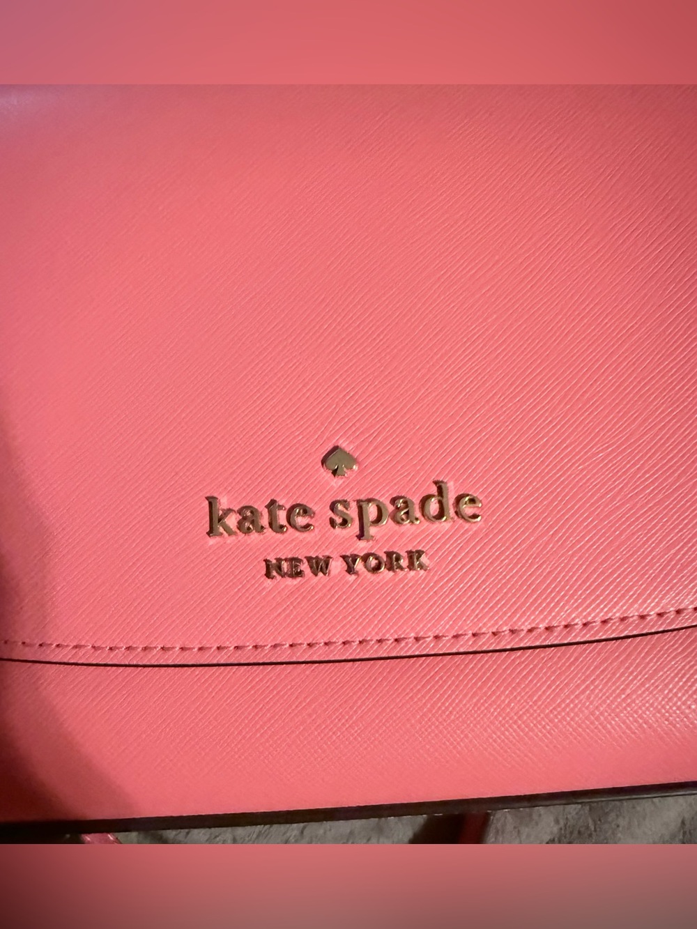 Kate Spade Coral Leather Crossbody/Clutch with Gold Chain - Picture 3 of 16